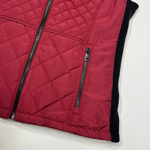 Andrew Marc Puffer Vest Full Zip Burgundy / Maroon Red Jacket Size Small - Picture 3 of 14